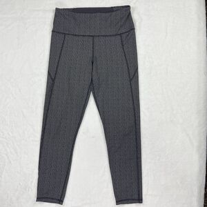 Under Armour Women's M HeatGear Cropped Leggings Black Grey Textured Compression